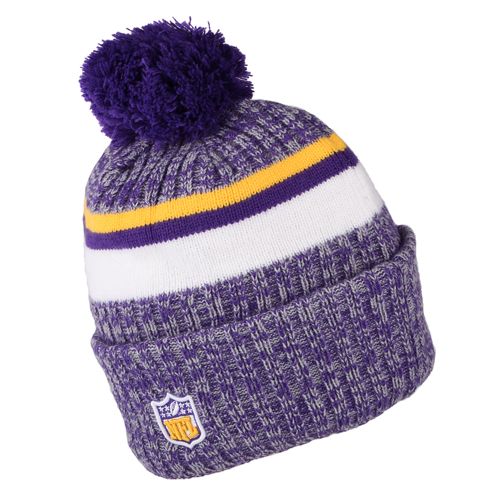 Gorro con pompón NFL Sideline Sport Knit Minnesota Vikings de New Era - Morado-Amarillo