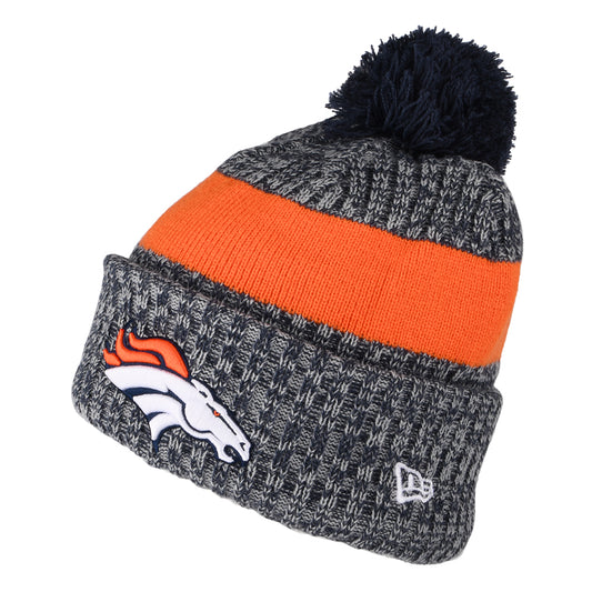 Gorro con pompón NFL Sideline Sport Knit Denver Broncos de New Era - Azul Marino-Naranja