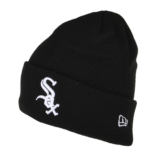 Gorro Beanie con vuelta MLB League Essential Chicago White Sox de New Era - Negro-Blanco