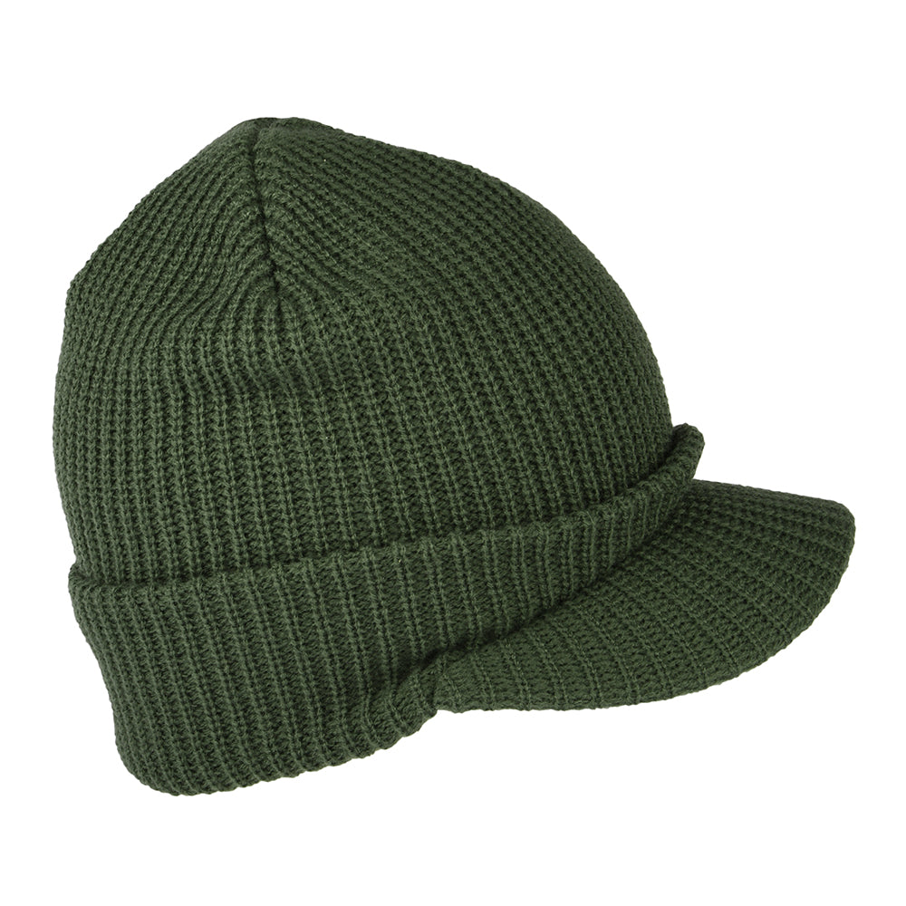 Gorro Beanie One Star con visera de HUF - Verde Oliva