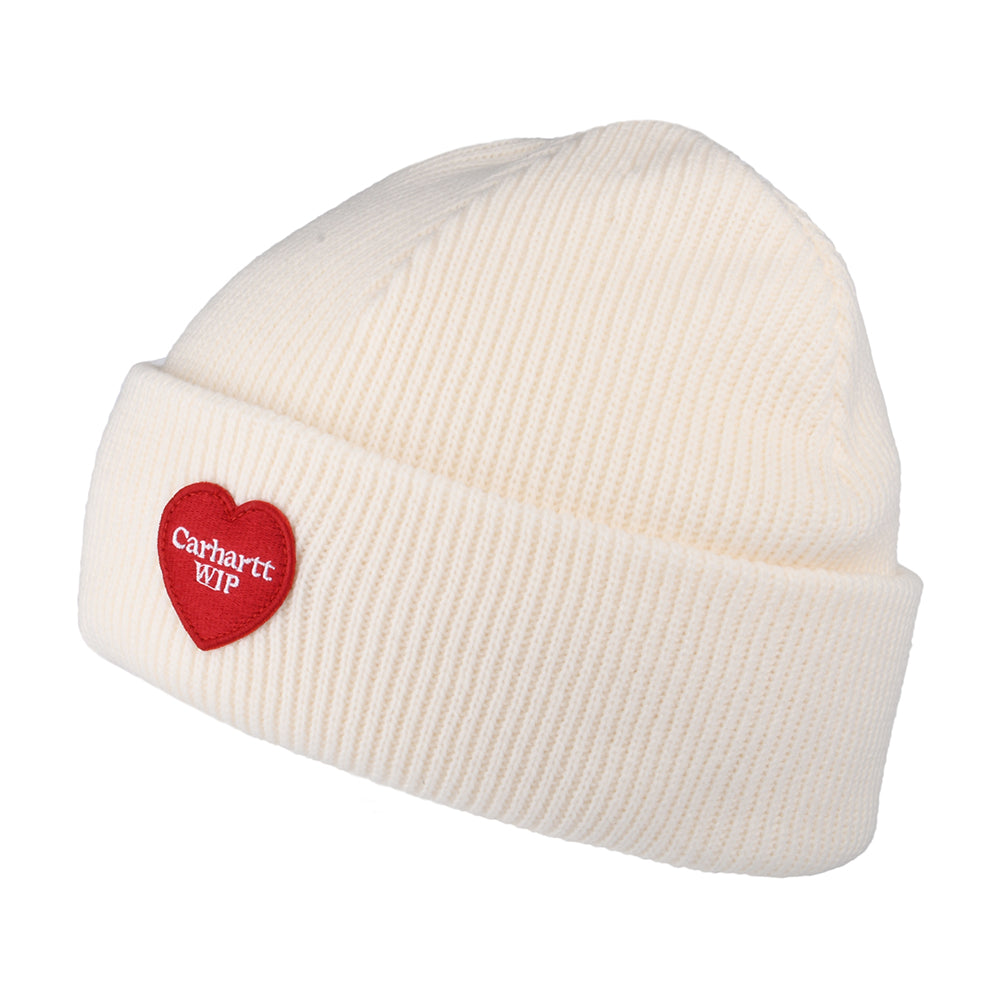 Gorro Beanie Parche de Corazón de Carhartt WIP - Blanco Roto