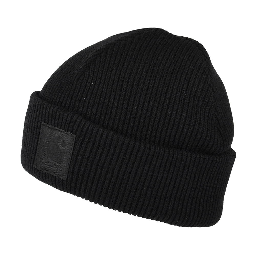 Gorro Beanie Milo Rib Knit de canalé de algodón de Carhartt WIP - Negro