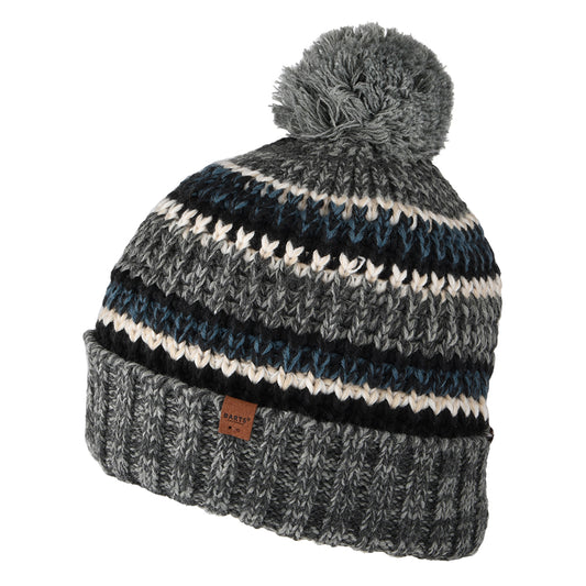 Gorro con pompón Goser reciclado con franjas de Barts - Gris Jaspeado