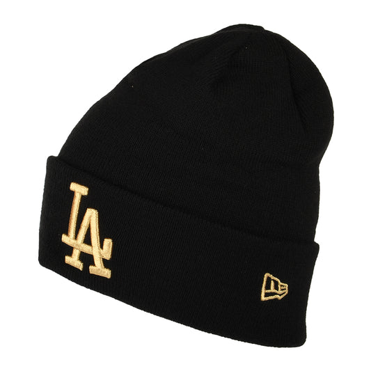 Gorro Beanie MLB Metallic con vuelta L.A. Dodgers negro-dorado NEW ERA