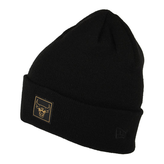 Gorro Beanie NBA Metallic Badge Cuff Knit Chicago Bulls de New Era - Negro-Dorado