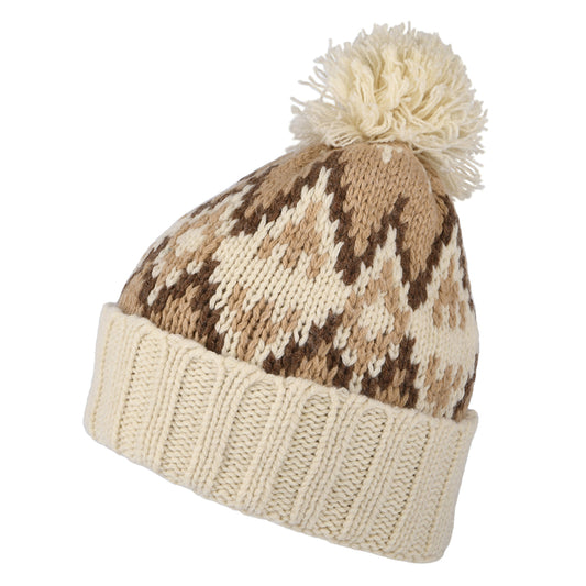 Gorro con pompón Snowbelle Morning Flight de lana reciclada de Patagonia - Natural Multi