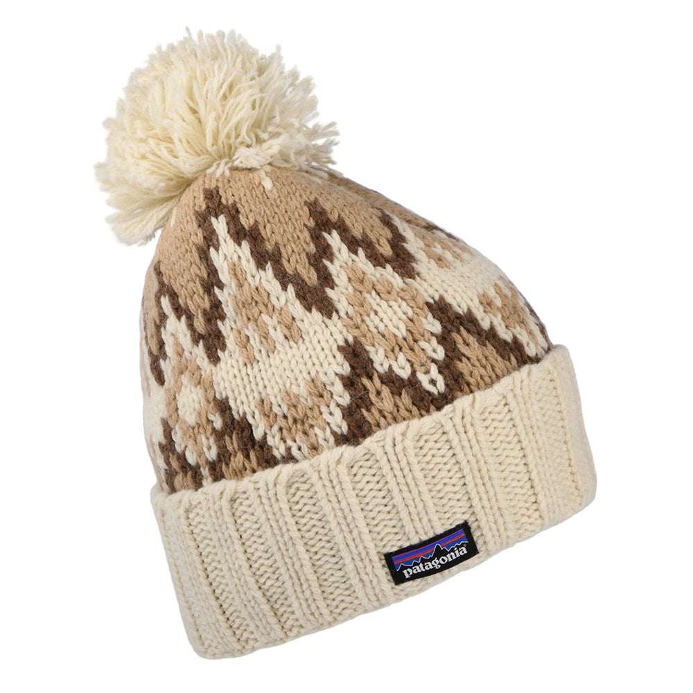 Gorro con pompón Snowbelle Morning Flight de lana reciclada de Patagonia - Natural Multi