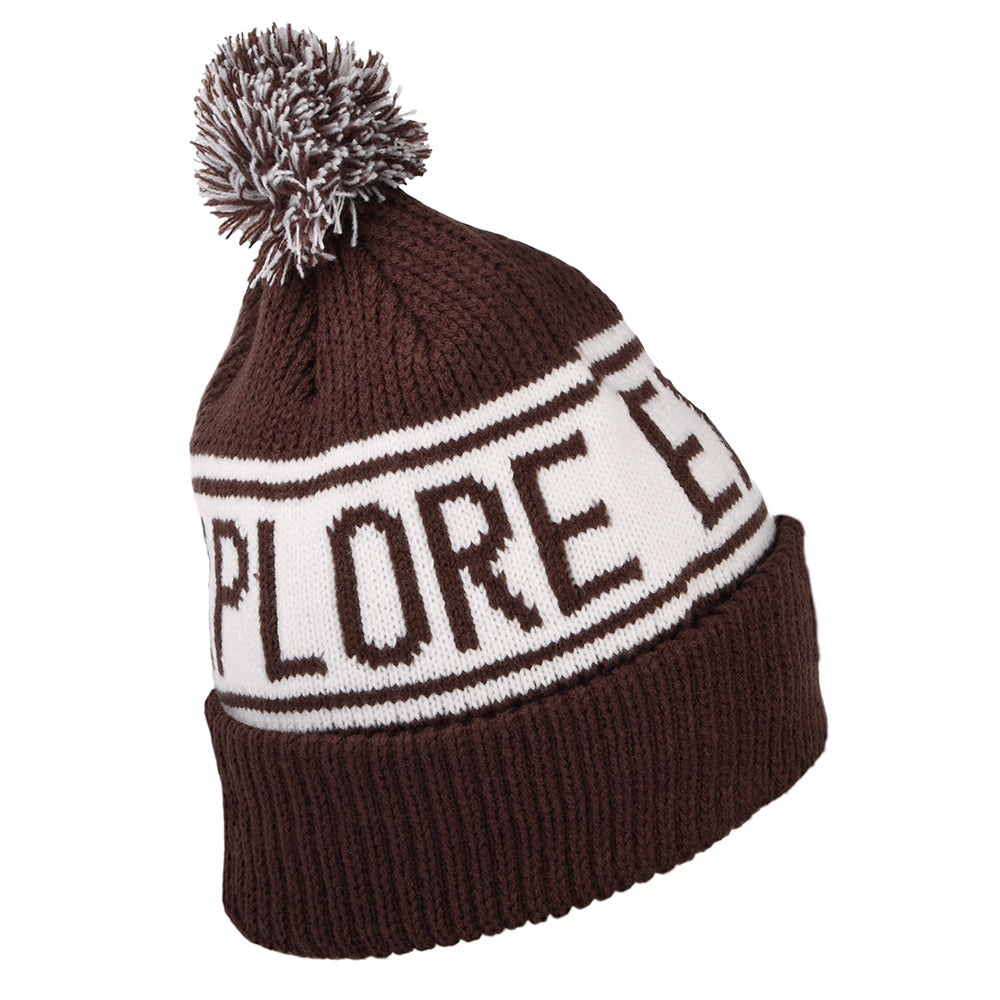 Gorro con pompón Retro TNF Pompón de The North Face - Marrón-Blanco Roto