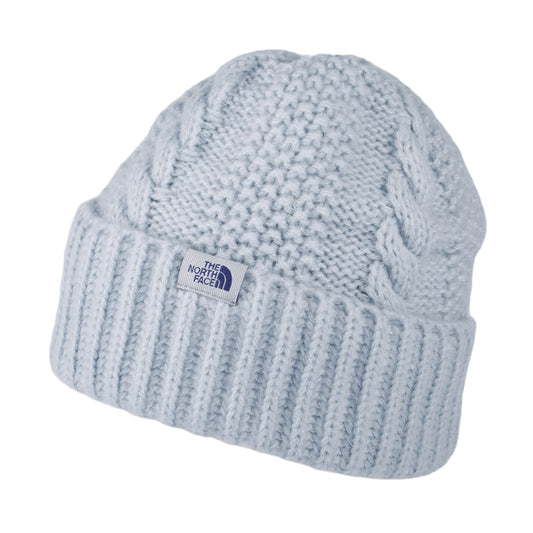 Gorro Beanie Oh Mega con vuelta de punto cable para mujeres de The North Face - Azul Añil
