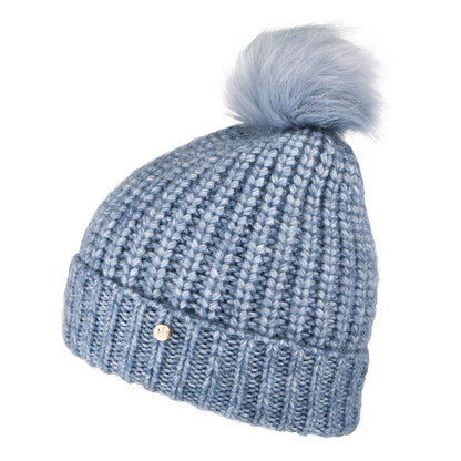 Gorro con pompón Lily de piel sintética de Failsworth - Azul