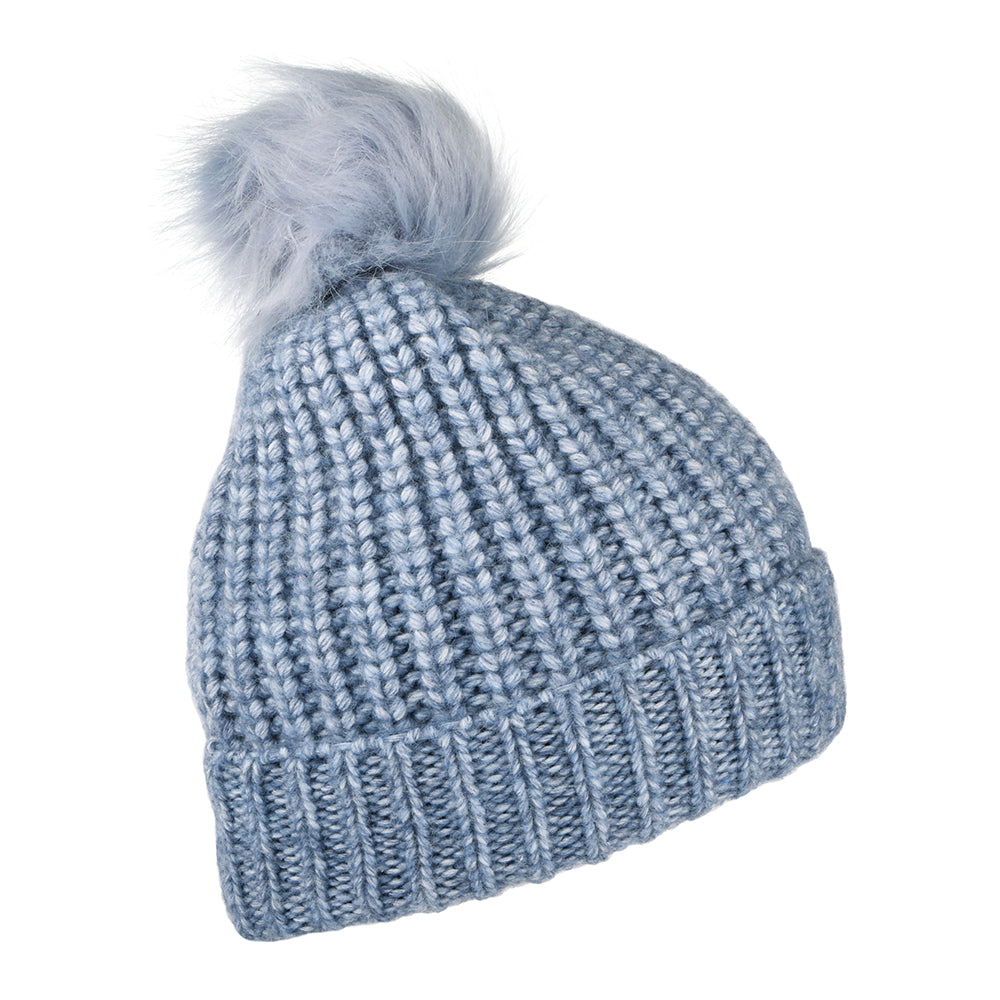Gorro con pompón Lily de piel sintética de Failsworth - Azul