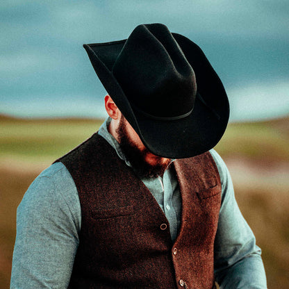 Sombrero de Cowboy del Oeste de Jaxon & James- Negro al por mayor