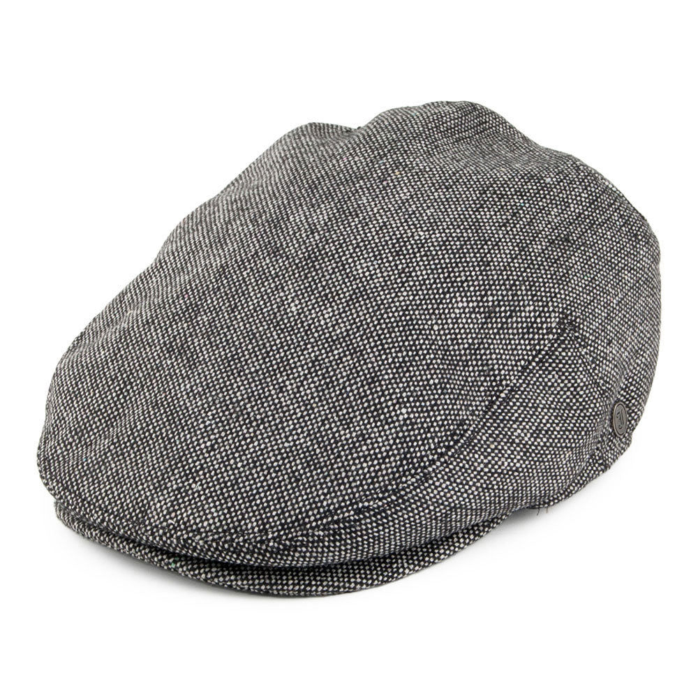 Gorra plana en Marl Tweed de Jaxon & James Negro al por mayor