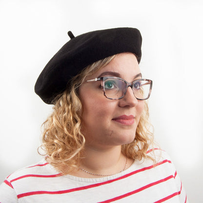 Boina vasca de lana Fashion-Negro al por mayor