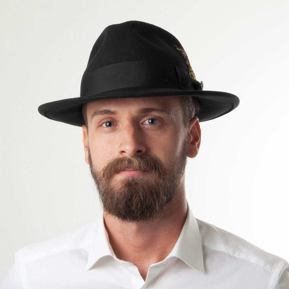 Sombrero Fedora flexible Copa-C de Jaxon & James Negro al por mayor