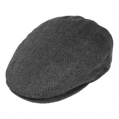 Gorra plana de diseño de espiga de Jaxon & James Antracita al por mayor
