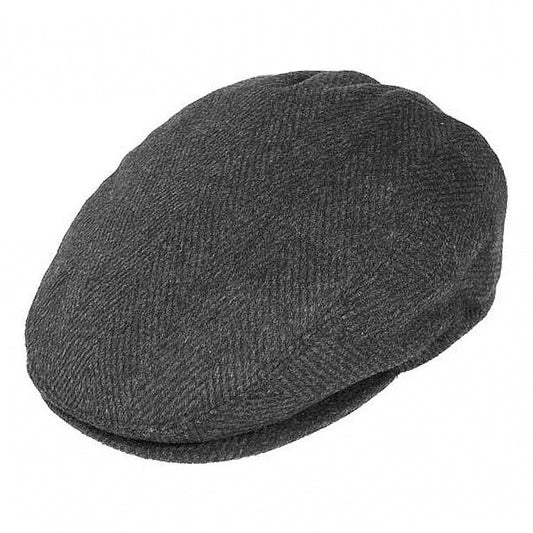 Gorra plana de diseño de espiga de Jaxon & James Antracita al por mayor