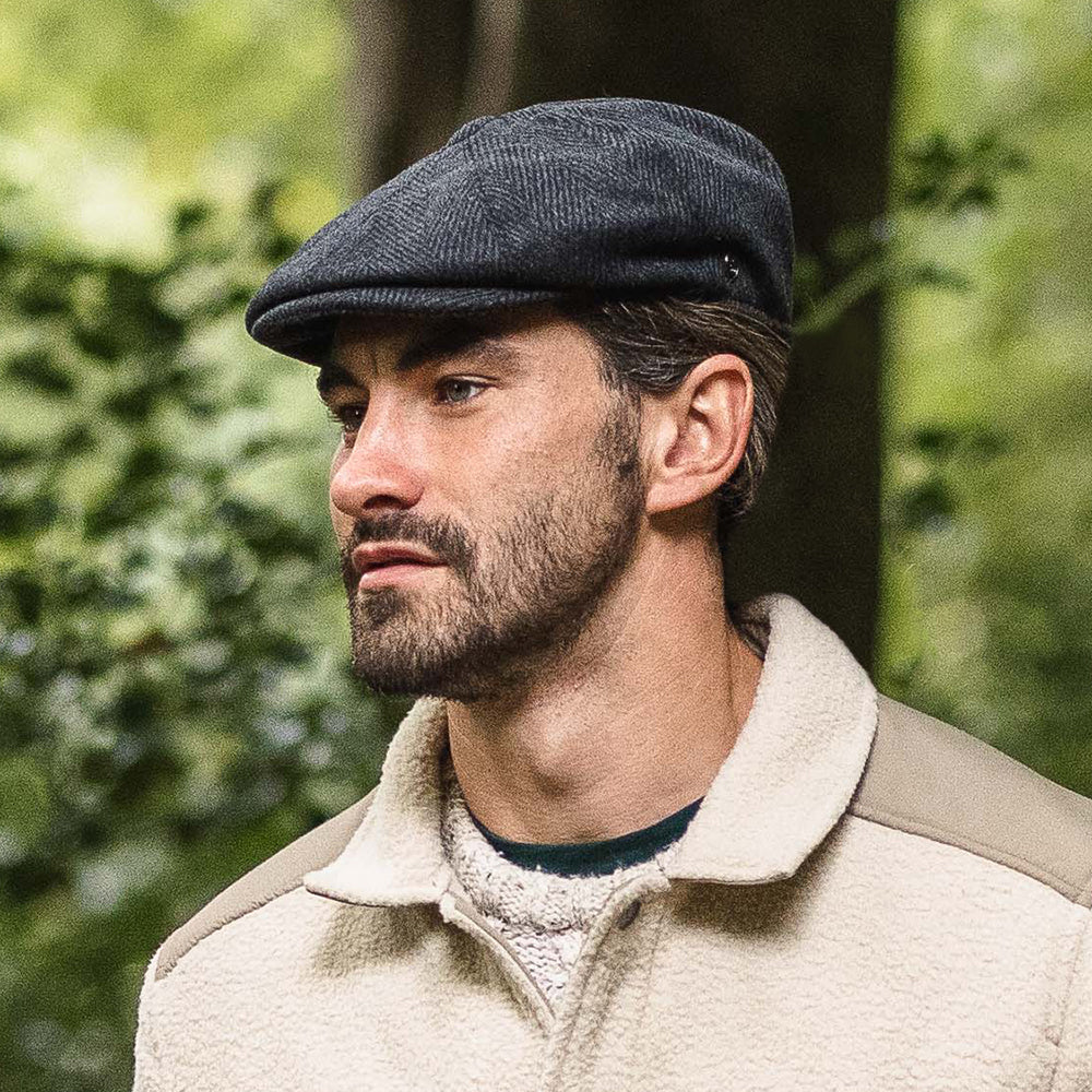 Gorra Newsboy de diseño de Espiga de Jaxon & James Antracita al por mayor