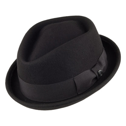 Sombrero Pork Pie flexible Copa Diamante de Jaxon & James Negro al por mayor