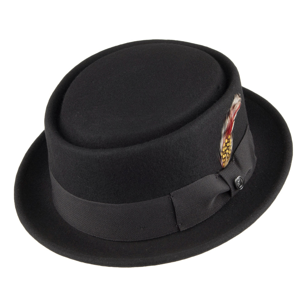 Sombrero flexible de lana Pork Pie de Jaxon & James Negro al por mayor