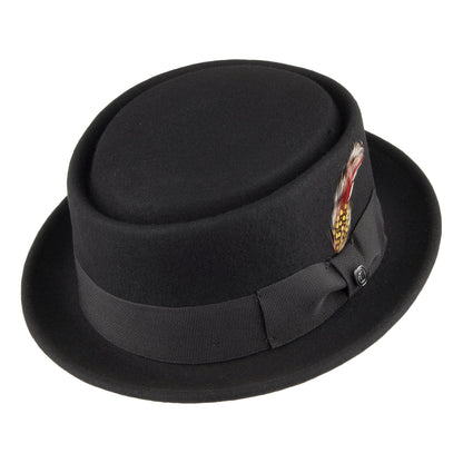 Sombrero flexible de lana Pork Pie de Jaxon & James Negro al por mayor