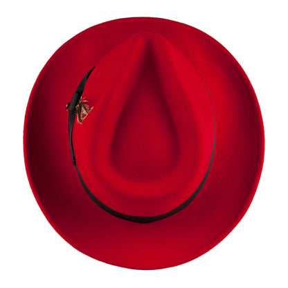 Sombrero Fedora flexible Copa-C de Jaxon & James Rojo al por mayor