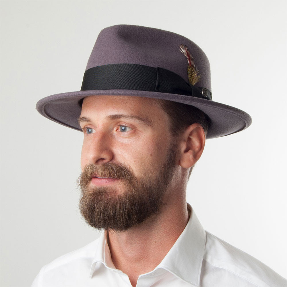 Sombrero Fedora flexible Copa-C de Jaxon & James Gris al por mayor