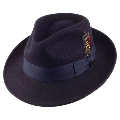 Sombrero Fedora flexible Copa-C de Jaxon & James Azul marino al por mayor