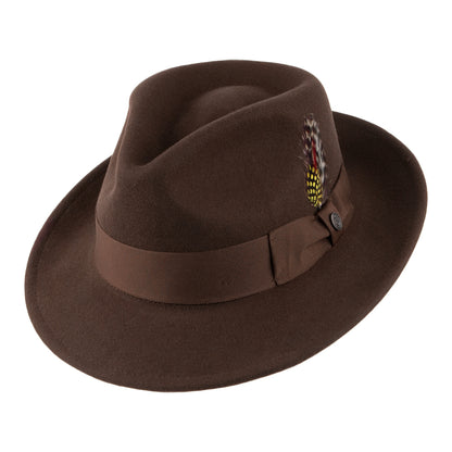 Sombrero Fedora flexible Copa-C de Jaxon & James Marrón al por mayor