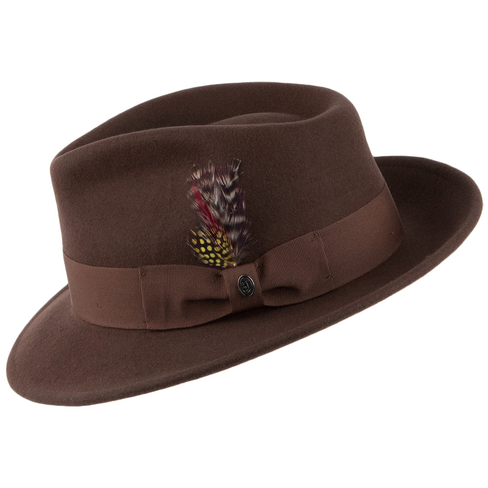 Sombrero Fedora flexible Copa-C de Jaxon & James Marrón al por mayor