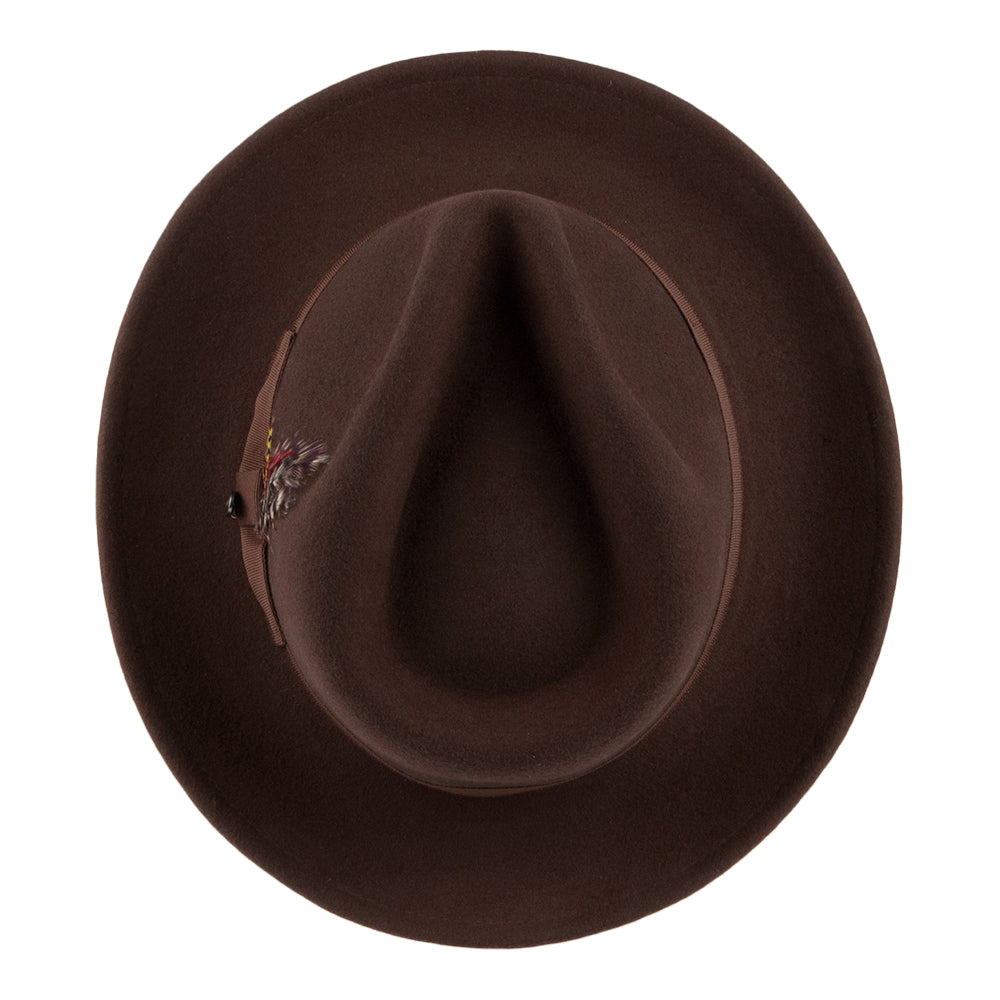 Sombrero Fedora flexible Copa-C de Jaxon & James Marrón al por mayor