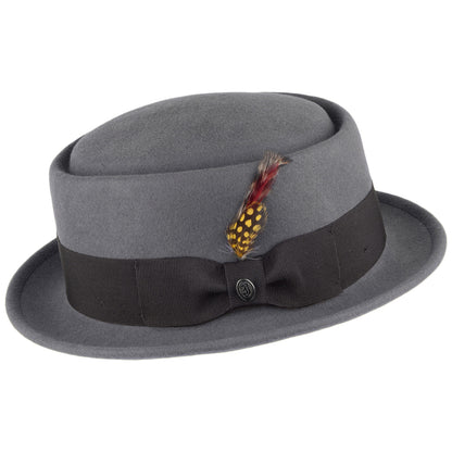 Sombrero flexible de lana Pork Pie de Jaxon & James Gris al por mayor