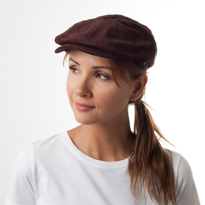 Gorra Newsboy de pana de Jaxon & James Marrón al por mayor