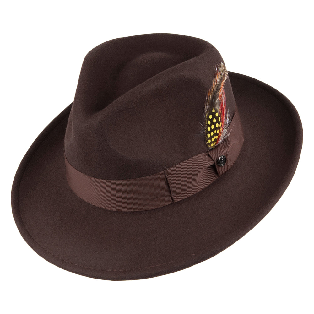 Sombrero Fedora de Jaxon & James Marrón al por mayor