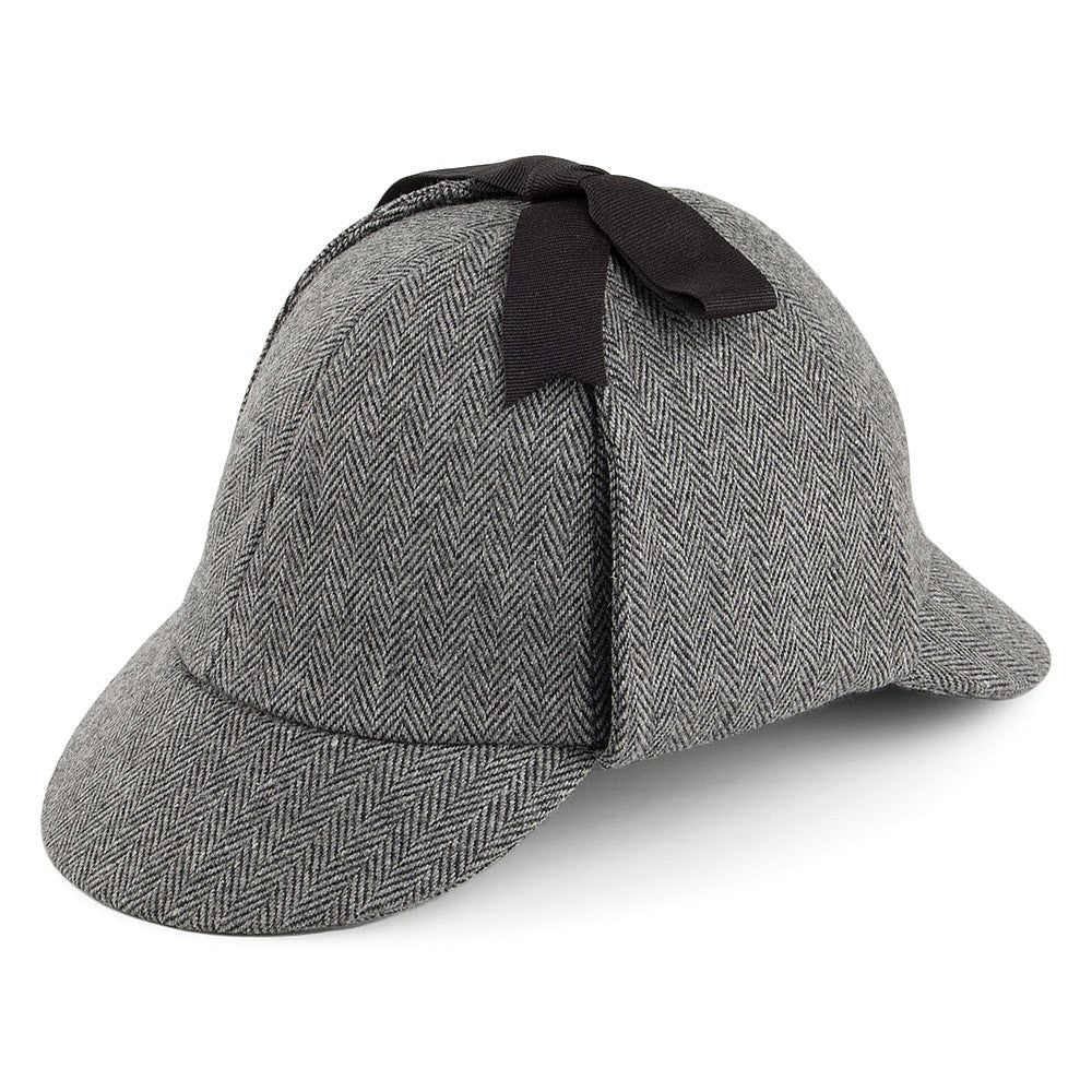 Sombrero Sherlock Holmes con diseño de espiga de Jaxon & James Gris al por mayor