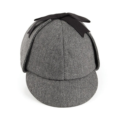 Sombrero Sherlock Holmes con diseño de espiga de Jaxon & James Gris al por mayor