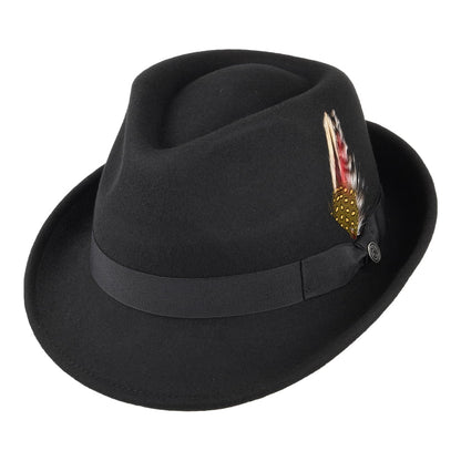 Sombrero Detroit Trilby de Jaxon & James Negro al por mayor
