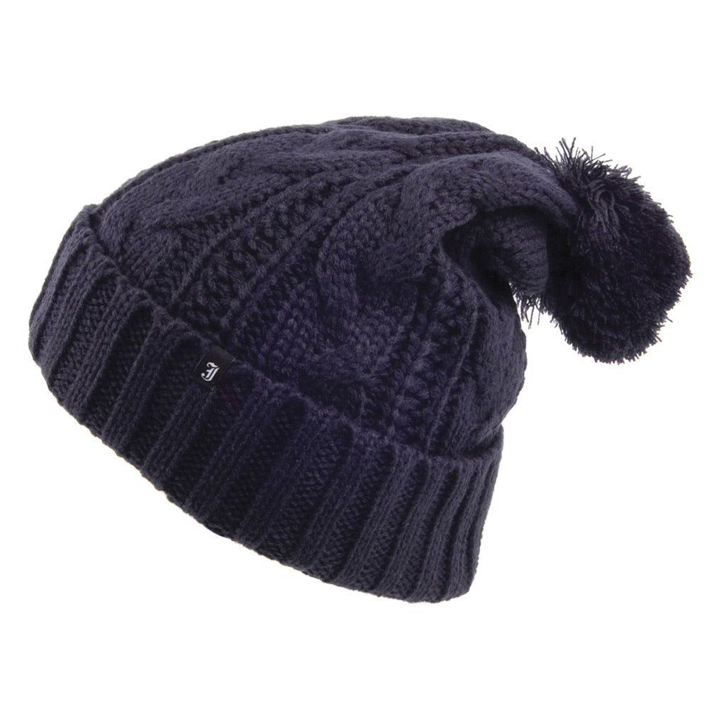Gorro tejido con pompón de Jaxon & James Azul marino al por mayor