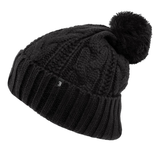 Gorro tejido con pompón de Jaxon & James Negro al por mayor
