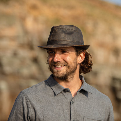 Sombrero Trilby de algodón envejecido de Jaxon & James Marrón al por mayor