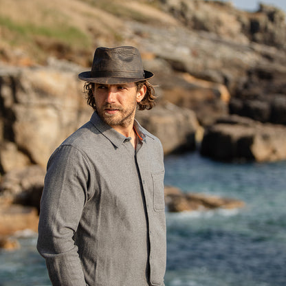 Sombrero Trilby de algodón envejecido de Jaxon & James Marrón al por mayor
