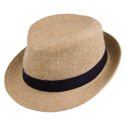 Sombrero Trilby de yute de Jaxon & James Beige Arena al por mayor