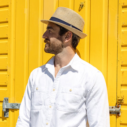 Sombrero Trilby de yute de Jaxon & James Beige Arena al por mayor