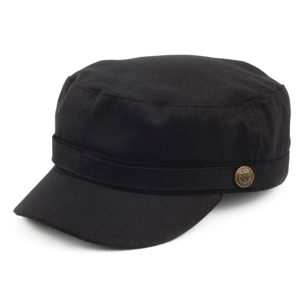 Gorra militar de diseño de espiga de Jaxon & James Negro al por mayor