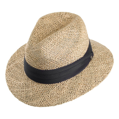 Safari Fedora de seagrass straw de Jaxon & James Natural al por mayor