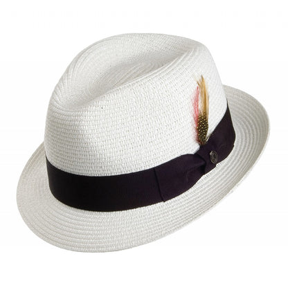 Sombrero de paja Toyo Trilby de Jaxon & James Blanco al por mayor