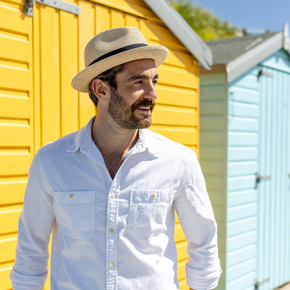 Sombrero de paja Toyo Trilby de Jaxon & James Natural al por mayor