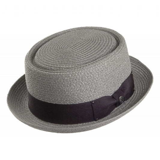 Sombrero Pork Pie trenzado de paja Toyo de Jaxon & James Gris al por mayor