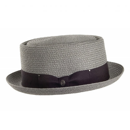 Sombrero Pork Pie trenzado de paja Toyo de Jaxon & James Gris al por mayor