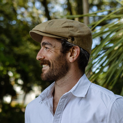 Gorra Newsboy de lino de Jaxon & James Camel al por mayor